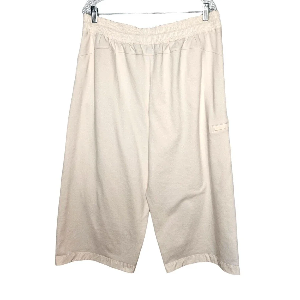 ATHLETA Triumph Hybrid Wide Leg Cropped Sweatpants Ivory Cream Womens XL - Picture 8 of 13